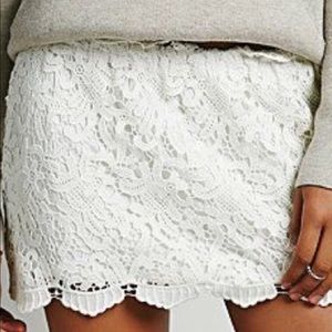 Free People Sugar Magnolia Mini Skirt in Ivory
